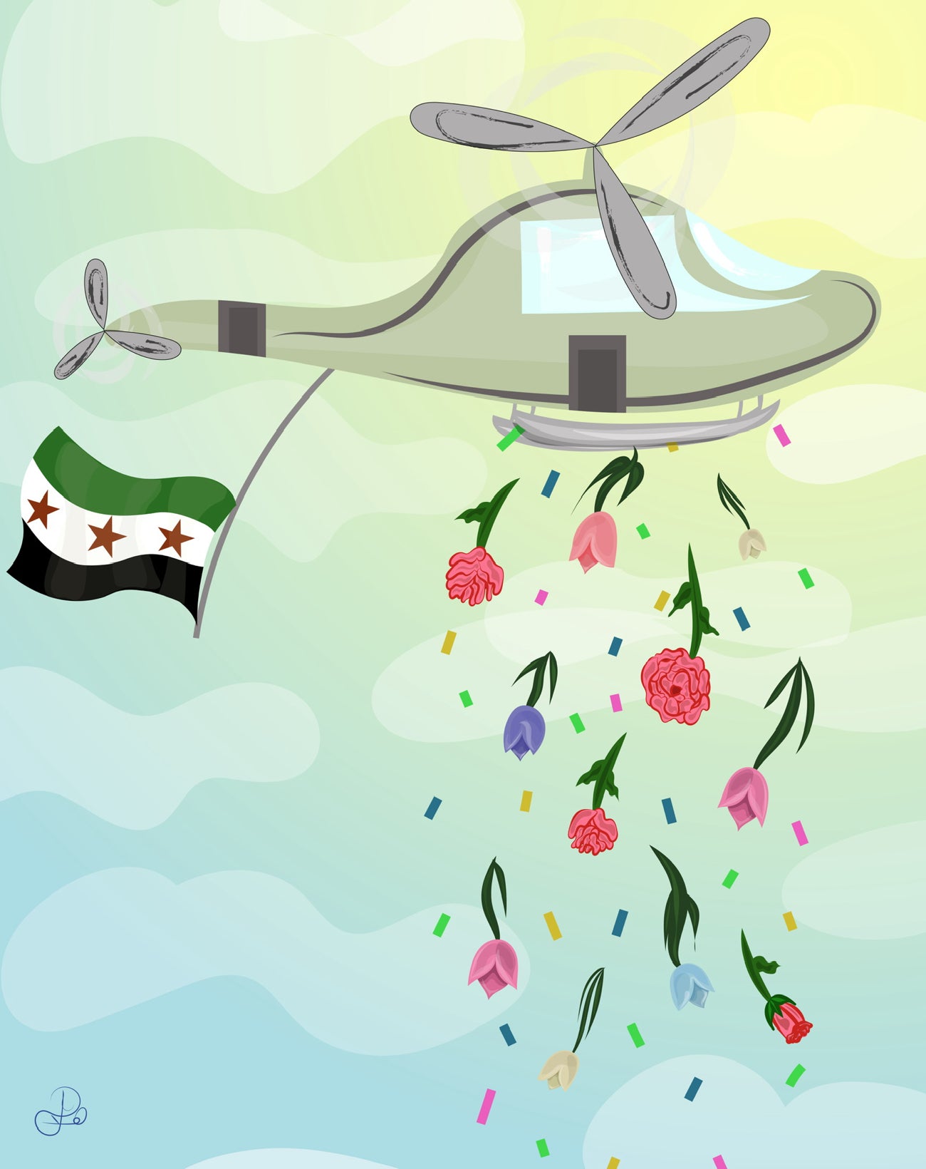 Flowers From Above Print