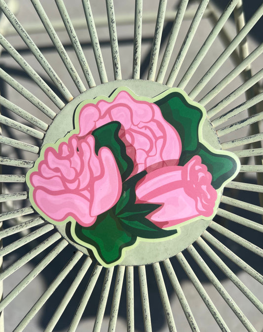 Damask Roses Sticker